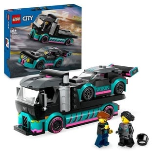 LEGO City 60406 Autotransporter mit Rennwagen, Set mit 2 Spielzeug-Autos