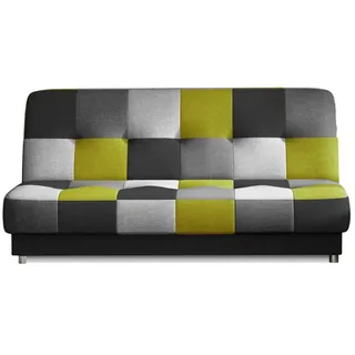 MOEBLO Schlafsofa Kaya, Couch für Wohnzimmer, Schlafsofa Federkern Sofagarnitur Polstersofa, mit Schlaffunktion und Bettkasten gelb