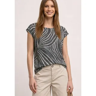 STREET ONE Shirttop Ausbrenner-Look Schwarz 34