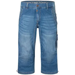 TIMEZONE Jeansshorts Jeans mit geradem Bein und Kontrast Nähten Regular ConnorTZ 3/4 blau 34W