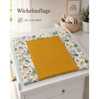 Baby Fancyroom Wickelauflage Wickelauflage aus Waffelpique Wickelunterlage für Wickelkommode, Handgefertigt gelb