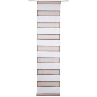 Flächenvorhang BANJO, Weiß - Braun - 60 x 245 cm - mit Streifen