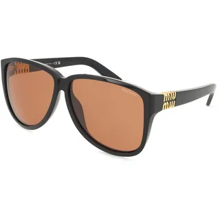 Miu Miu 0MU A08S Damen-Sonnenbrille Vollrand Pilot Acetat-Gestell, schwarz