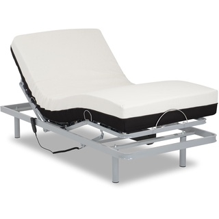 Gerialife Set mit elektrischem Gelenkbett mit orthopädischer Memoryschaum-Matratze, 20 cm (90 x 200, Kabelfernbedienung), 90x200