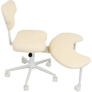 ilkqeppe Ergonomischer Knienstuhl für Bürohaus, Height Cross Legged Office Chair mit Rädern für Computerarbeiter, Yoga -Enthusiasten, Meditation Beige