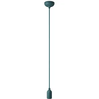 creative cables 1-flg. E27 höhenverstellbar 60 cm Silikon petrolblau
