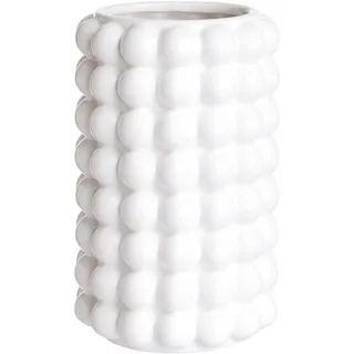 BUTLERS Vase Kugel-Design aus weißem Steinzeug -Bubble- Moderne Dekoration für Wohnzimmer und Tischdeko | Blumenvase für Tulpen, Rosen, Pampasgras oder Trockenblumen