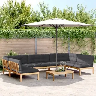 vidaXL 6-tlg. Garten-Sofagarnitur aus Paletten mit Kissen Akazienholz