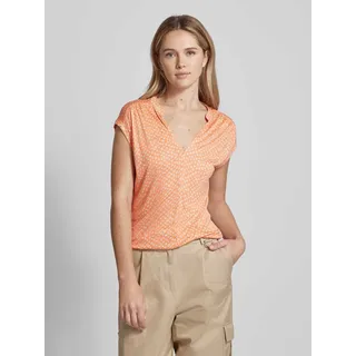 T-Shirt aus Viskose mit Allover-Muster Modell 'Sandu', Koralle, 44