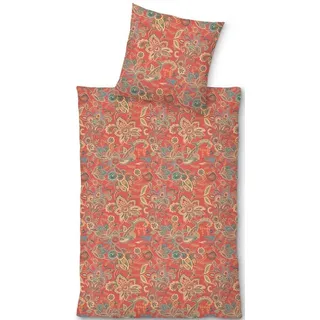 LIVING DREAMS Bettwäsche Bettwäsche-Set AUTUMN PAISLEY reine Baumwolle Satin made in Europe, hautfreundlich atmungsaktiv temperaturausgleichend orange