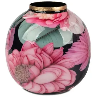 dekotrend.gallery Kugelvase Deko Vase Tischvase Metall Blumenvase Kugelvase Skulptur Figur Objekt, Dekovase Bodenvase