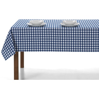 LAN&LAN – Rechteckige, Karierte Tischdecke, Tischtuch für drinnen und draußen; Essen, Garten, Camping, Sand und Picknick. Mit verschieden Größen und Modellen zur Auswahl (Blau, 140 x 250)