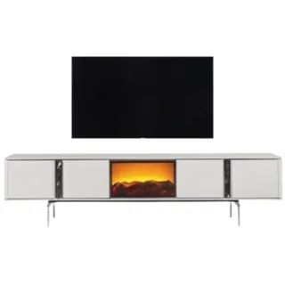 Xlmoebel rtv sideboard mit Kamin tv fernseher ständer möbel luxus lowboard TV-Ständer, (TV-Ständer, Hergestellt in Europa) weiß