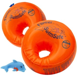 Flipper SwimSafe 1024 - Schwimmhilfe für Kleinkinder ab 1 Jahr, Schwimmflügel mit unzerbrechlichem PE-Schaumkern zum Schwimmen lernen, inklusive Delfin Spielzeug