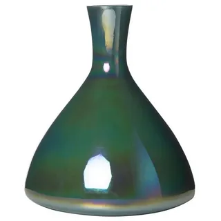 INNA-Glas Dekovase Deko Flasche KARIANNE, aus Glas, irisierend, petrol, 28cm, Ø23,5cm grün