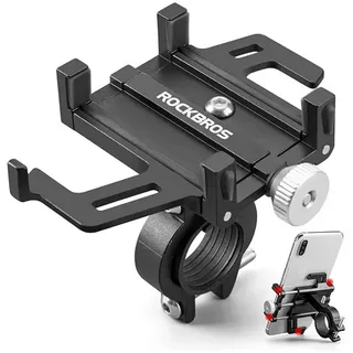 ROCKBROS Fahrrad-Handyhalter aus Aluminiumlegierung Schwarz