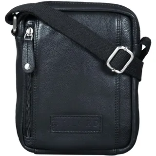 STILORD Brandon Herrentasche Leder Schwarz Umhängetasche klein Schultertasche Männer 7 Zoll Tablet Herrenhandtasche Herren-Tasche Messenger Bag DIN A5 Echtes Leder - S