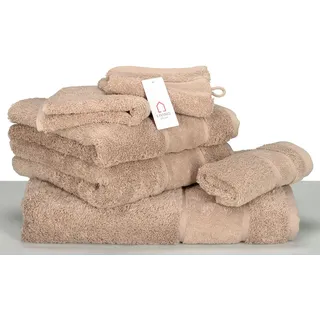 LIVING DREAMS Premium-Handtücher Luxury in 16 Farben Handtuch 50x100 cm Taupe 201