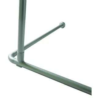 ALU DECKENHALTERUNG EXTRA LANG 120 cm - BASIC! FÜR WINKELSTANGE DUSCHVORHANGSTANGE (silber matt)