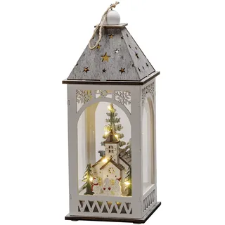 Konstsmide Weihnachtslaterne 6h Timer weiß