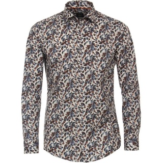 VENTI Businesshemd Businesshemd - Modern Fit - Langarm - Florales Muster - Mehrfarbig braun|bunt 38