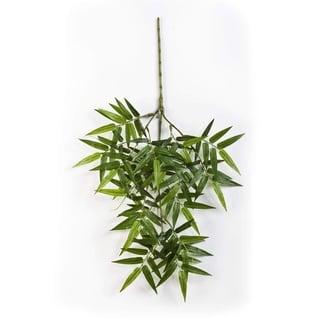 artplants.de Kunst Orientalischer Bambuszweig OSHA, 130 Blätter, grün, 55cm - Zweig künstlich - Bambus Deko