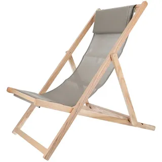 Liegestuhl Fiam Relax Fiam Bezug taupe grau, Designer Francesco Favagrossa, 60x92x103 cm