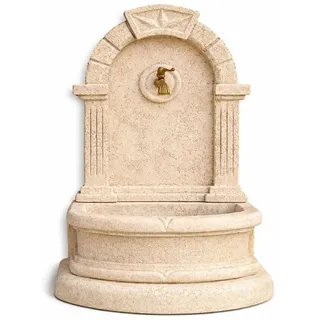 Casa Padrino Jugendstil Wandbrunnen Sandfarben / Antik Messing H. 112 cm - Made in Italy