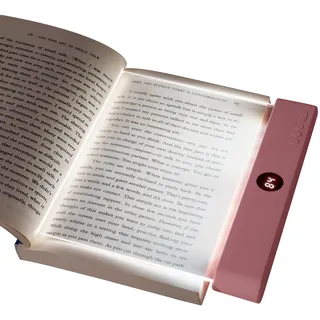 HOTUT Lightwedge Leselampe, tragbare Flaches Buchlicht zum Lesen im Bett bei Nacht, LED Buchlampe, Panel Book Light, Augenschutz leselicht buch Buchseite Licht, Geschenk für Buchliebhaber - Rosa