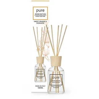 Pure Room - Raumduft Stäbchen 100ml | Orange & Mandarine | Fruchtiger Duftspender aus Bio-Alkohol | Langanhaltender Raumerfrischer für Wohnung & Büro