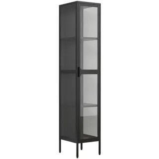 VCM Standvitrine Floka 30 x 35 x 160 cm Schwarz