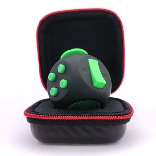 PILPOC theFube Fidget Toy - Premium Qualität Fidget Cube Mit Exklusiver Schutzhülle, Anti Stress Spielzeug, ADHS, Antistress Würfel [Schwarz & Grün]