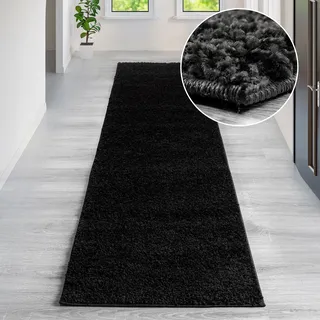 OTTO home Viva Shaggyteppich 67 x 230 cm Grau/Schwarz