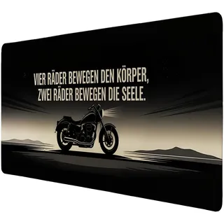 Biker-Motiv Schreibtischunterlage 89x40cm XXL Mauspad mit Spruch für Motorradfans Schreibtischunterlage 89x40cm XXL Mauspad für Motorradliebhaber, perfekt als Biker-Büroaccessoire