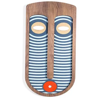 Kunstloft Wanddeko, Blau, Weiß, Holzwerkstoff, Kunststoff, 26x40x1 cm, Handmade Quality, Dekoration, Skulpturen & Dekoobjekte, Wanddeko