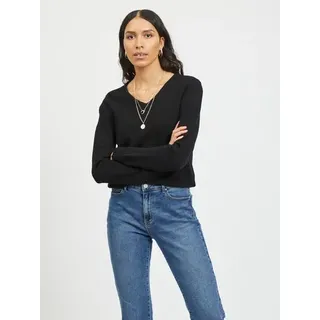 VILA VIRIL V-Neck L/S Knit Top Schwarz 38
