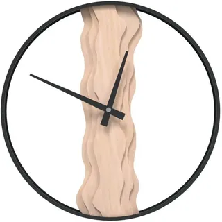 furnicato Uhr Rustikale Wanduhr 35 x 4,5 cm Braun mit Eisen und Massivholz braun