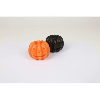 12x mini 3D Kerze Halloween-Kürbis Ø 8x7 cm Halloweenkerze Tischdekoration Deko
