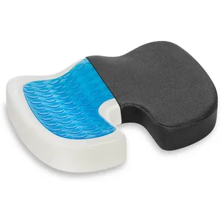Vitabo Steißbeinkissen Ergonomisches Sitzkissen, Steißbein-Kissen mit Gel-Polster, mit kühlender Gel-Auflage, Anti-Rutsch-Noppen an der Unterseite schwarz