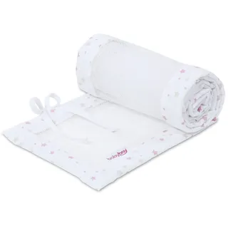 babybay Nestchen Mesh-Piqué / Bettumrandung für Beistellbett / Stoßschutz für Baby Bett, passend für Modell Original, weiß Sternemix sand/beere