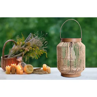 NÄVE Solarleuchte LED beige H: 30cm Ø: 22cm inkl. Lichtbulb