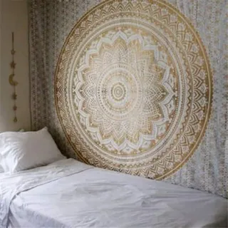GLITZFAS Mandala Wandteppich Tapisserie Indische Tuch Böhmische Wandtuch Wandkunst Schlafzimmer (B,95 x 73 cm)