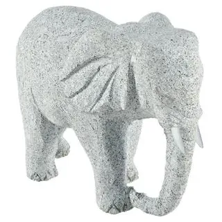 Dehner Granit-Elefant, Hellgrau, Creme