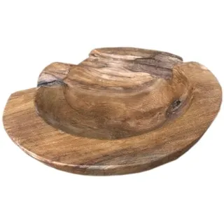 Amagohome Teakholz Schale Ø 25 cm Einzigartiges Naturprodukt aus Wurzelholz