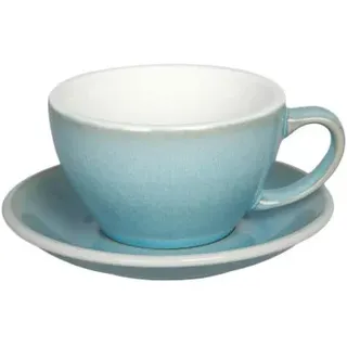 Café Latte Tasse & Untertasse Loveramics Egg Ice Blue, 300 ml