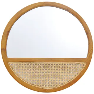 Wandspiegel SIT Spiegel Gr. B/H/T: 60 cm x 60 cm x 3 cm Ø 60 cm, rund, mit Rattan, beige (natur) Wandspiegel Rattangeflecht im unteren Drittel des Spiegels