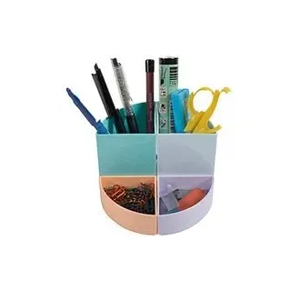 Stiftebox Exacompta THE QUARTER Aquarel, modulare Kreisform, 2 gleich hohe & 2 gleich niedrige Viertel, stapelbar, Kunststoff, mehrfarbig