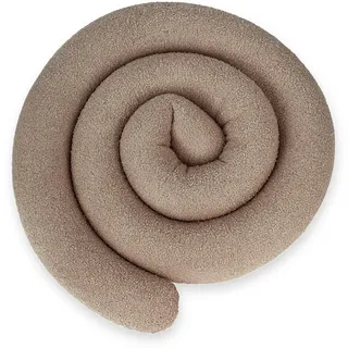 ekm trade XXL 300 cm Bettschlange für Allergiker Bettkissen Stillkissen Bettrolle Zierkissen Bettumrandung Schlange Handmade 100% Boucle (83 - Bouclé Dunkelbeige, 300 cm)