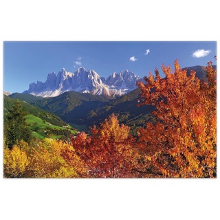 Teppich Herbst im Gebirgstal unter blauem Himmel, Wallario, rechteckig, rutschfest