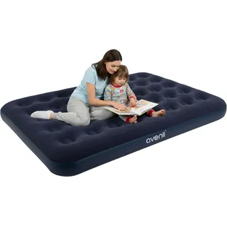 AVENLI Luftmatratze Double-Size 191x137x22 cm, 2 Personen, Coil-Beam, beflockt aufblasbar, bis 200 kg, blau, Camping Gästebett Outdoor – aufblasbare Matratze für 2 Personen